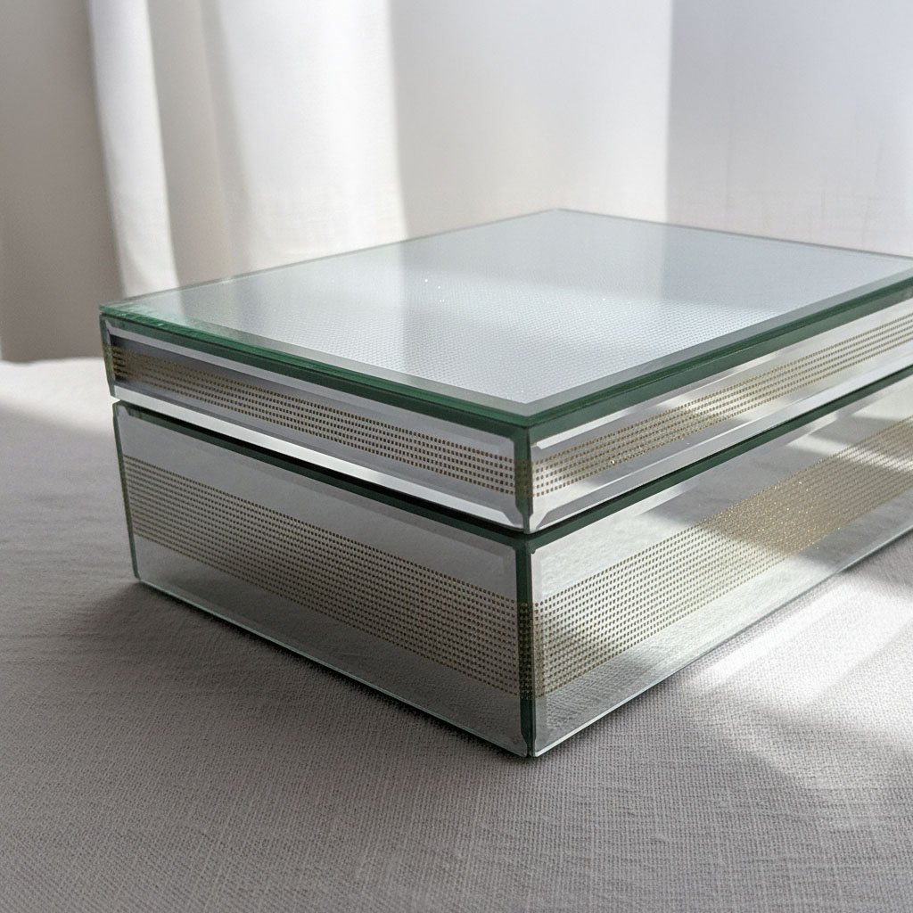 Sophisticated Mirrored Jewelry Organizer - Premium Black Flocking Interior - Image 2