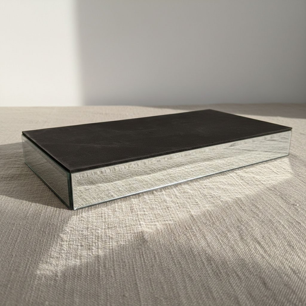 Modern Rectangular Full-Mirrored Glass Vanity Tray – Elegant Decorative Organizer for Perfume, Jewelry, and Home Decor - Image 2