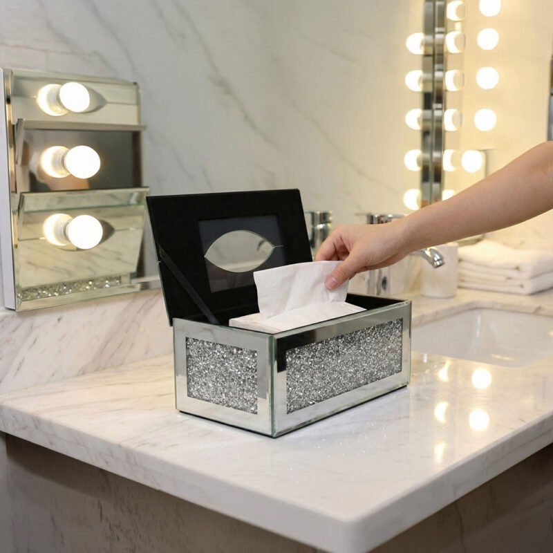 Sparkle & Shine Mirrored Tissue Cover