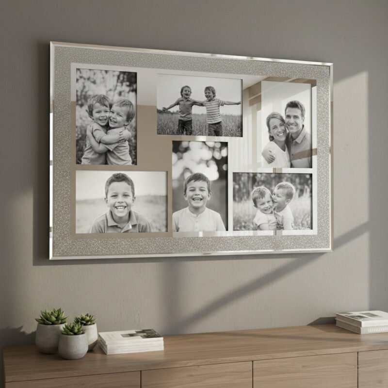 Glamour Sparkle Multi-Aperture Collage Frame Set - Luxury Glass with Velvet Backing