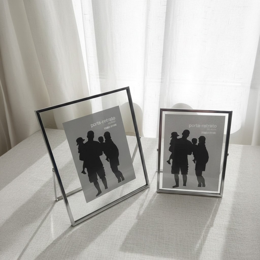 Nordic Minimalist Floating Glass Photo Frame - Electroplated Metal Set (Gold/Silver) - Image 6