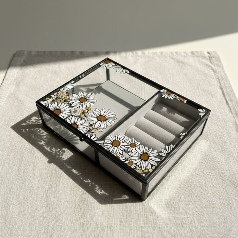 Floral Glass Ring & Trinket Organizer